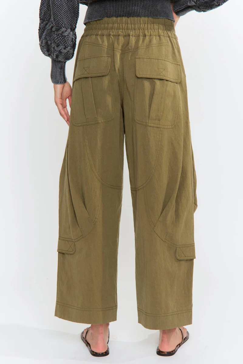 WIDE LEG CARGO / UTILITY PANT : OLIVE (LM-0109) arriving 9/11