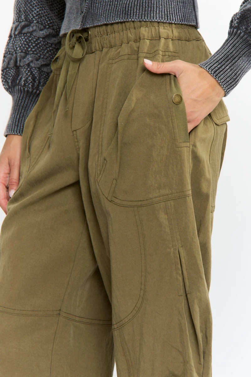 WIDE LEG CARGO / UTILITY PANT : OLIVE (LM-0109) arriving 9/11