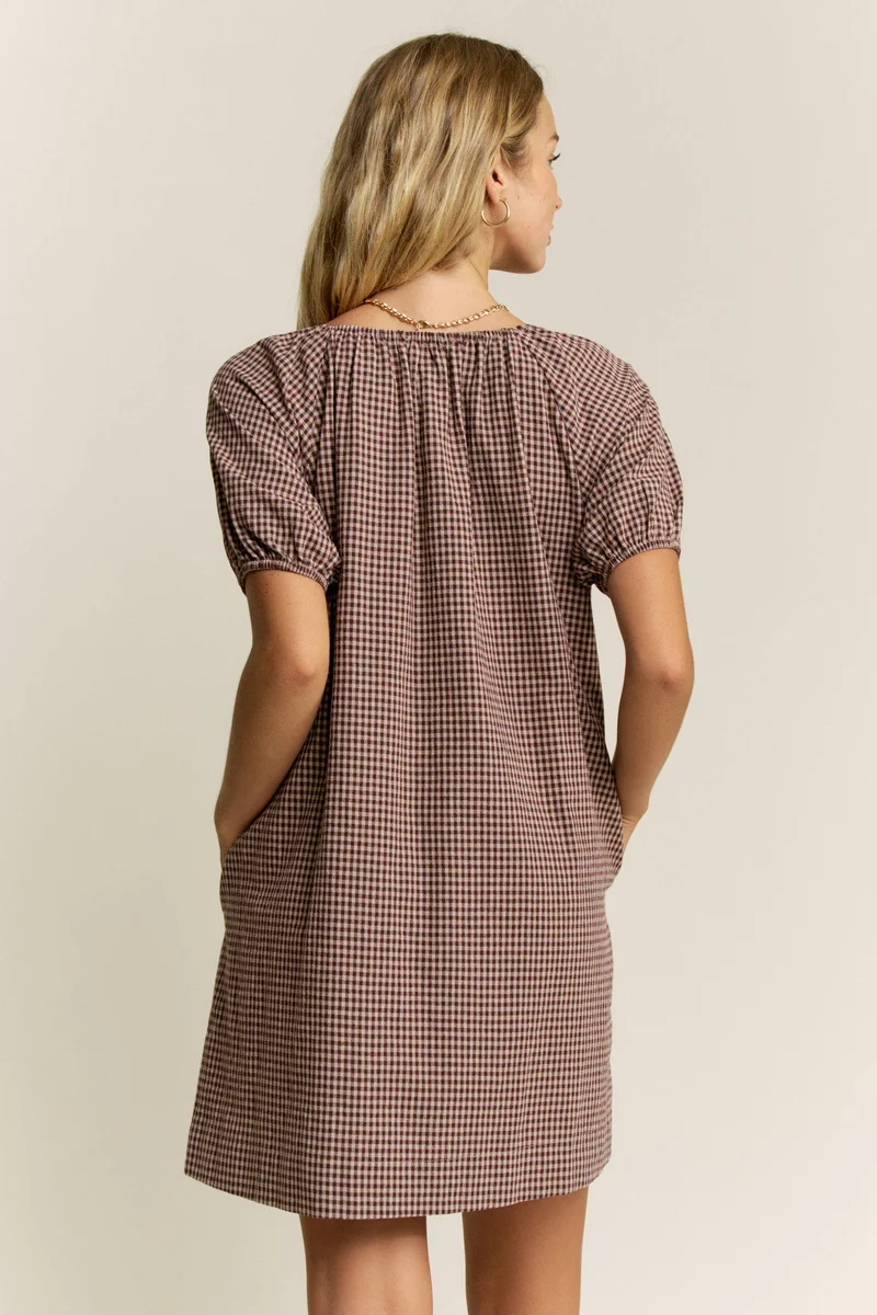 MIRANDA GINGHAM MINI : MOCHA (LM-0111)
