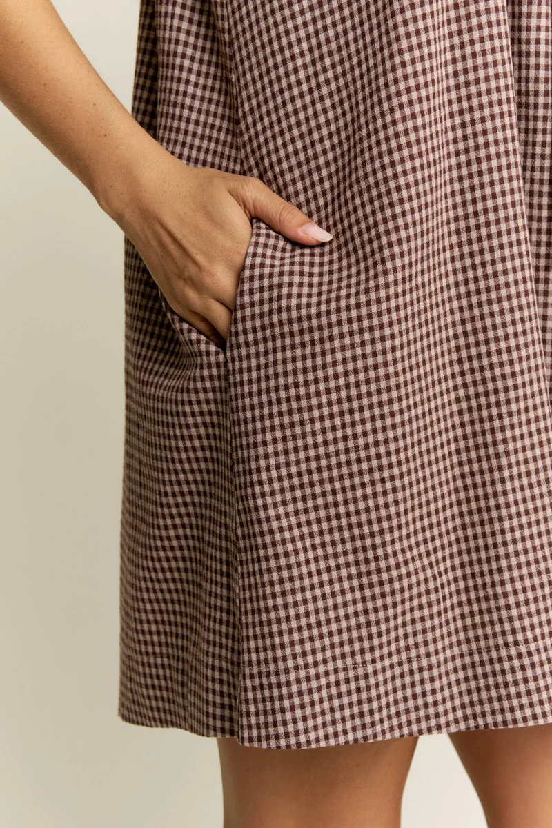 MIRANDA GINGHAM MINI : MOCHA (LM-0111)