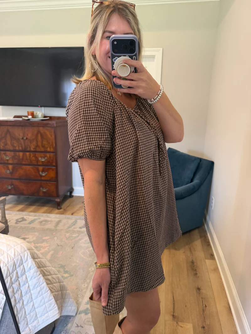MIRANDA GINGHAM MINI : MOCHA (LM-0111)