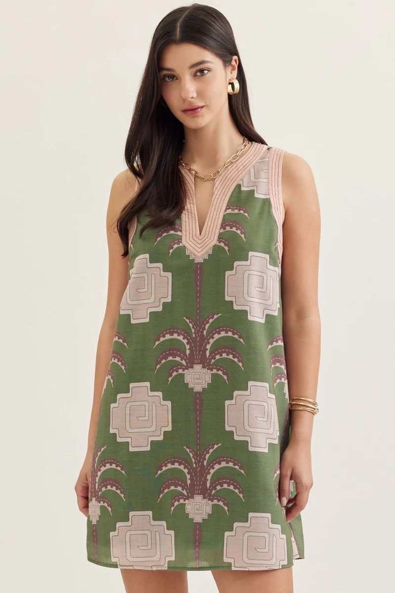 PALM GEO DRESS (LM-0052)