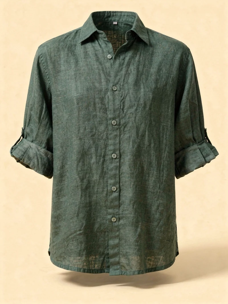 Blouse Oversize en Coton-Lin – Haut Femme à Manches Longues Décontracté