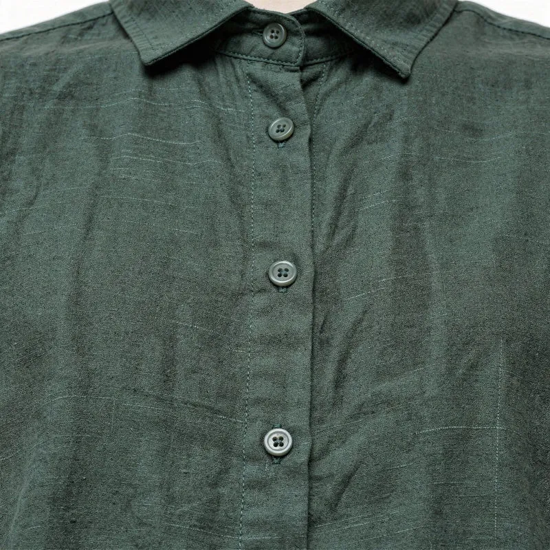 Blouse Oversize en Coton-Lin – Haut Femme à Manches Longues Décontracté