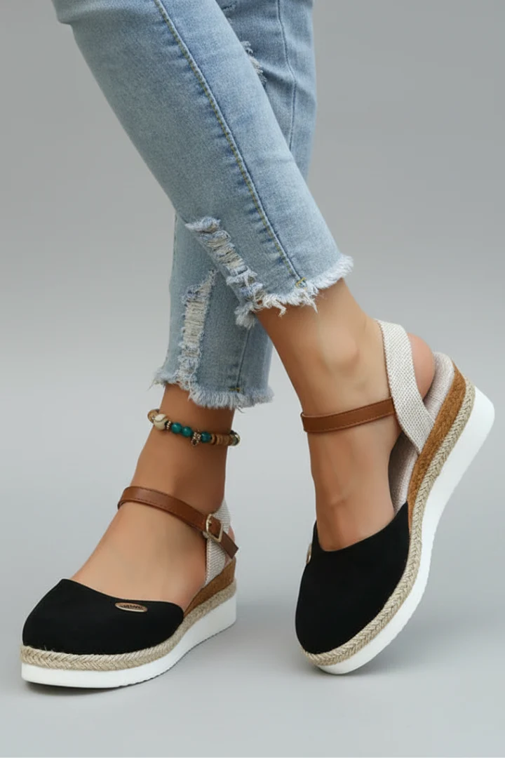 Sandales Espadrilles Femme Bout Fermé – Sandales Plateforme Été