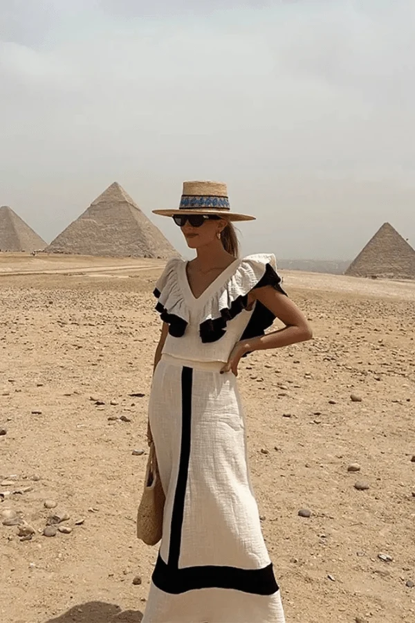 Ensemble Jupe Midi Femme - Tenue Été Dos Nu