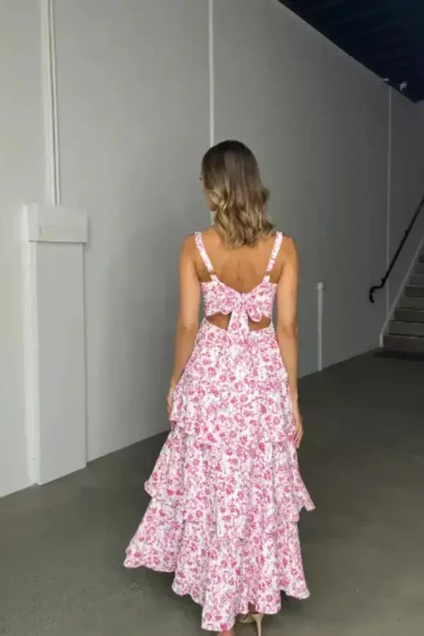 Robe longue sans manches à imprimé floral bohème chic pour femme – Élégante et féminine