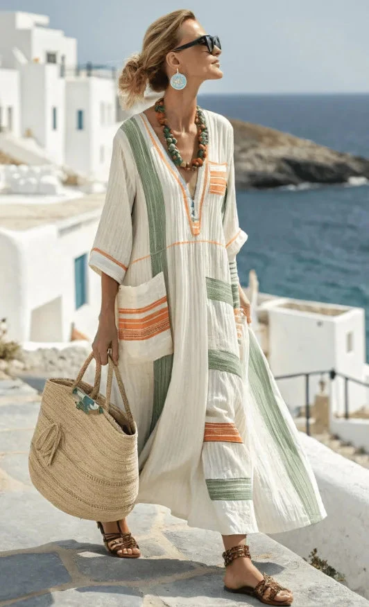 Robe Longue Blanche Fleurie Femme - Robe Maxi Élégante à Manches Longues