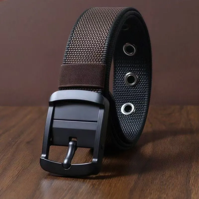 Ceinture en nylon rotative pour homme – Style polyvalent à boucle à ardillon double face