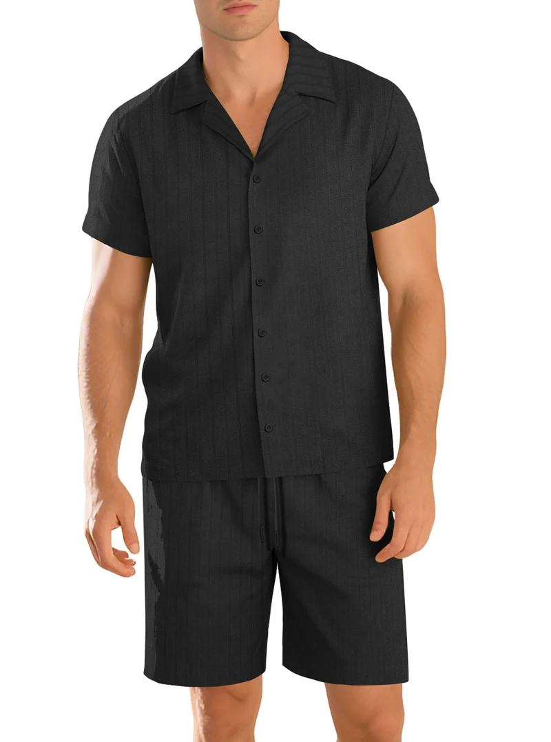 Ensemble chemise et pantalon décontracté pour homme – Manche courte tenue quotidienne durable