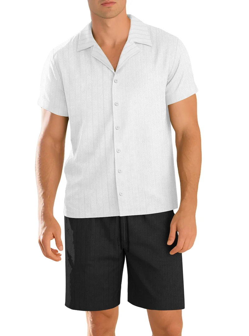 Ensemble chemise et pantalon décontracté pour homme – Manche courte tenue quotidienne durable