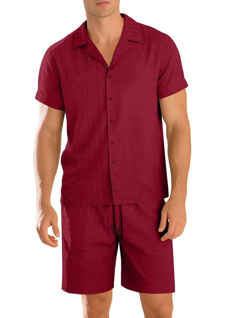Ensemble chemise et pantalon décontracté pour homme – Manche courte tenue quotidienne durable