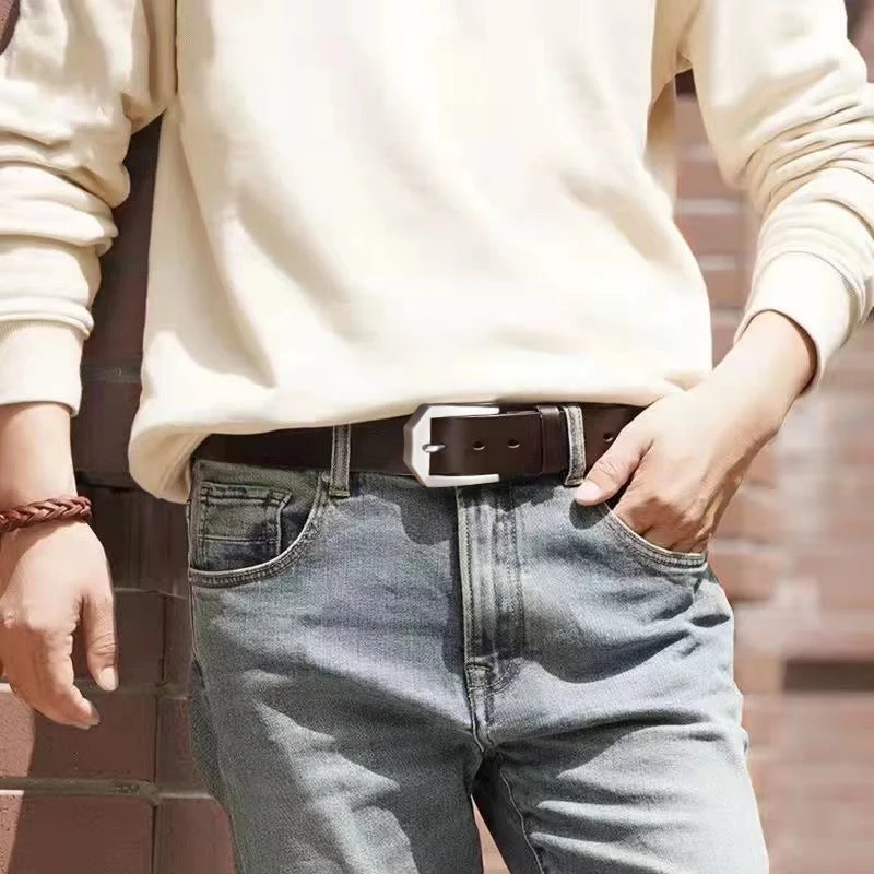 Ceinture en denim polyvalente décontractée et business pour homme – Accessoire élégant du quotidien