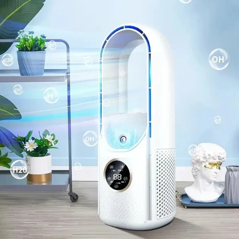 Portable Bladeless Air Cooler | Quiet Personal Evaporative Cooling Fan for Bedroom, Office & Desk