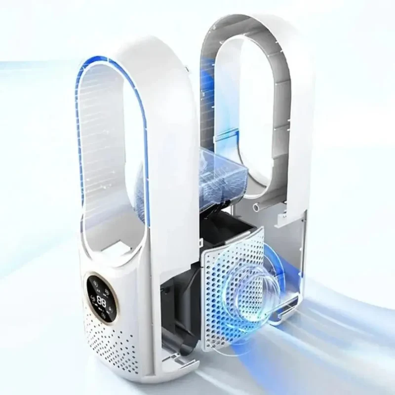Portable Bladeless Air Cooler | Quiet Personal Evaporative Cooling Fan for Bedroom, Office & Desk