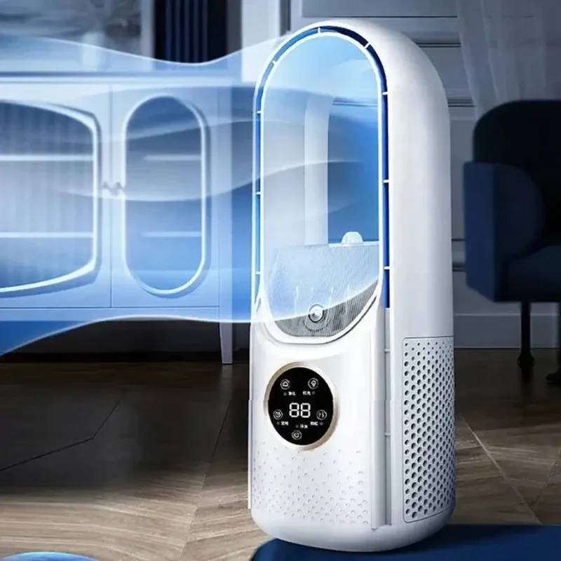 Portable Bladeless Air Cooler | Quiet Personal Evaporative Cooling Fan for Bedroom, Office & Desk