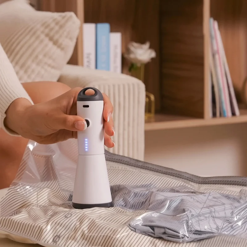 Vacuum Storage Bag Set with Wireless Pump for Clothes Bedding Travel