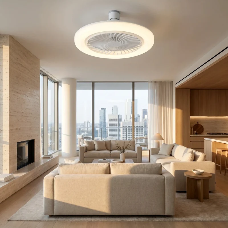 Modern Ceiling Fan with Adjustable LED Light | Stylish 3-Speed Indoor Ceiling Fans