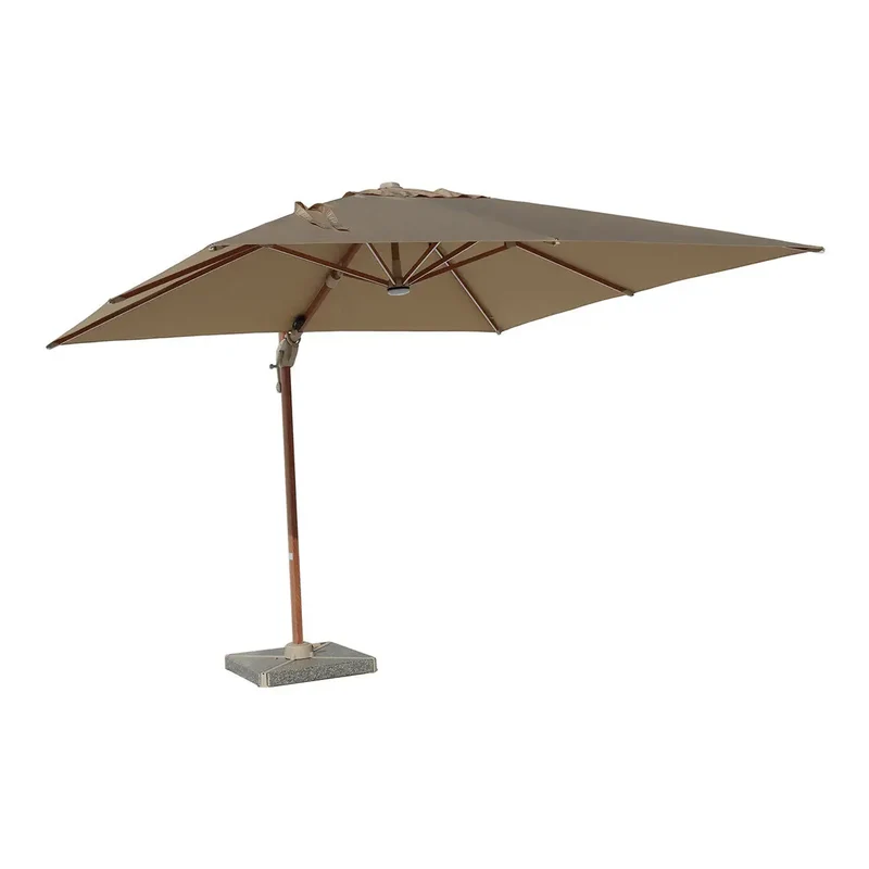 Luxury 3m x 3m Cantilever Garden Parasol | LED Lights, 360° Rotation & Granite Base | Premium Outdoor Shade for Patio & Garden