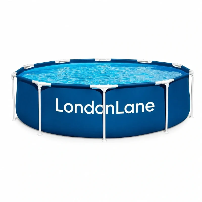 8ft Frame Pool with Filter Pump | Above Ground Family Swimming Pool | 244cm Steel Frame Garden Pool