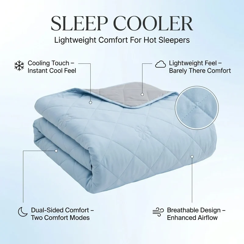 Cooling Blanket for Hot Sleepers | Lightweight Breathable Summer Blanket | Double-Sided Cooling Comfort