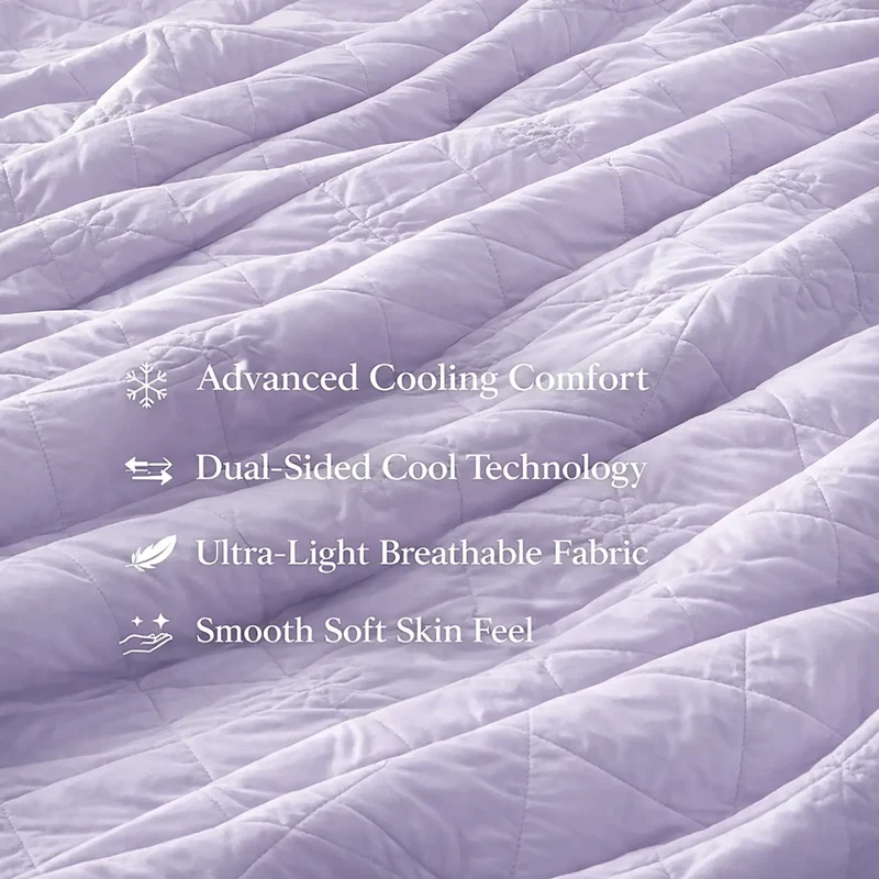 Cooling Blanket for Hot Sleepers | Lightweight Breathable Summer Blanket | Double-Sided Cooling Comfort
