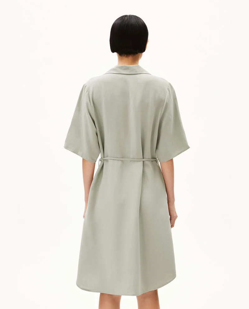 Robe portefeuille en lin mélangé