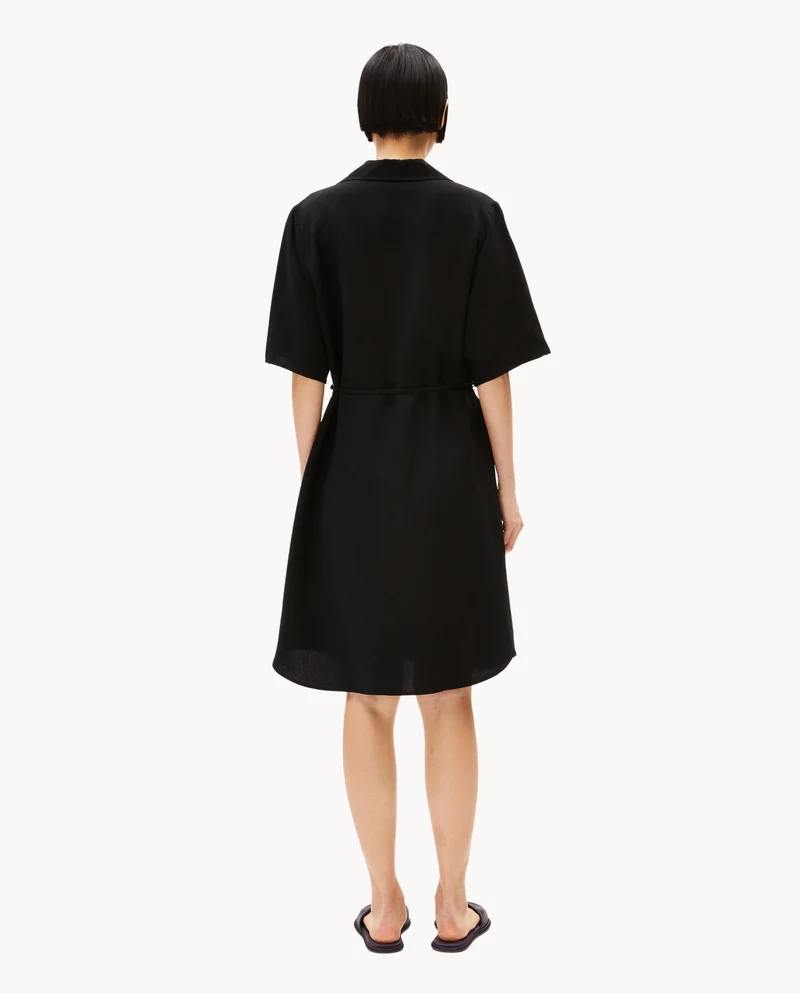 Robe portefeuille en lin et viscose