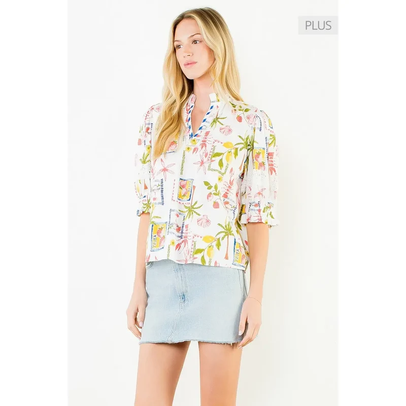 GARDENIA PUFF SLEEVE TOP