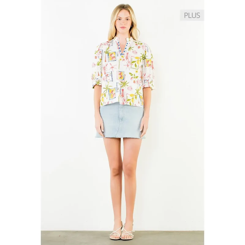 GARDENIA PUFF SLEEVE TOP