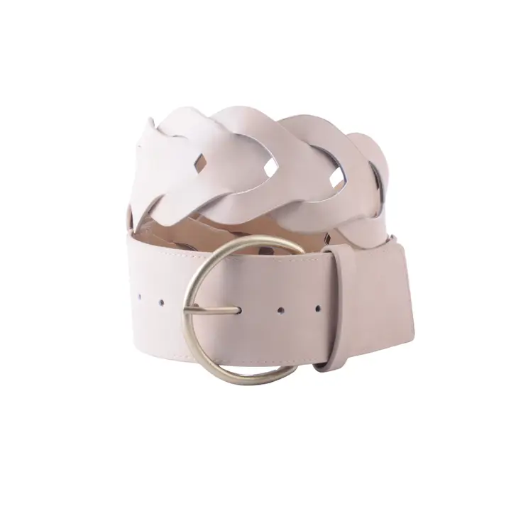 Chevron Patterned Woven Tail Wide Belt