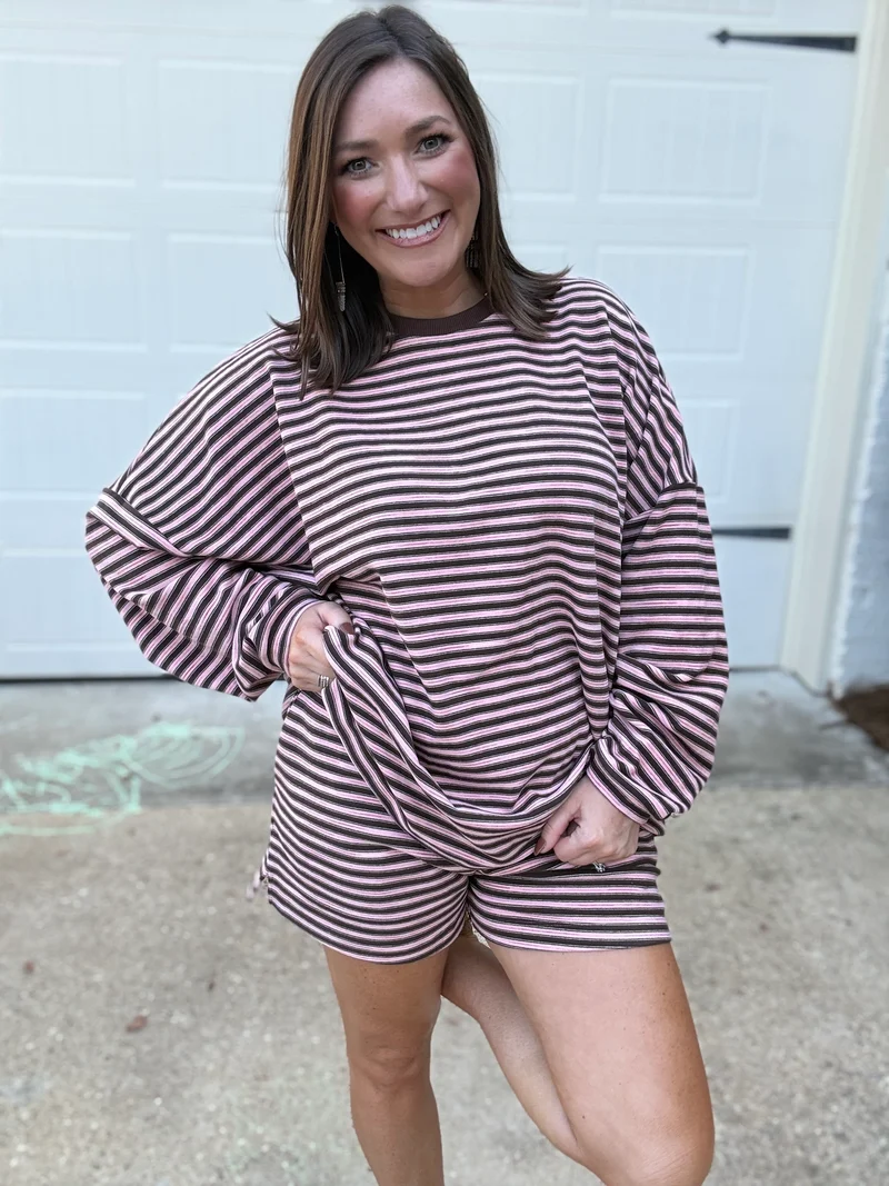 MORGAN LONG SLEEVE TOP & SHORTS SET (LM-0098)