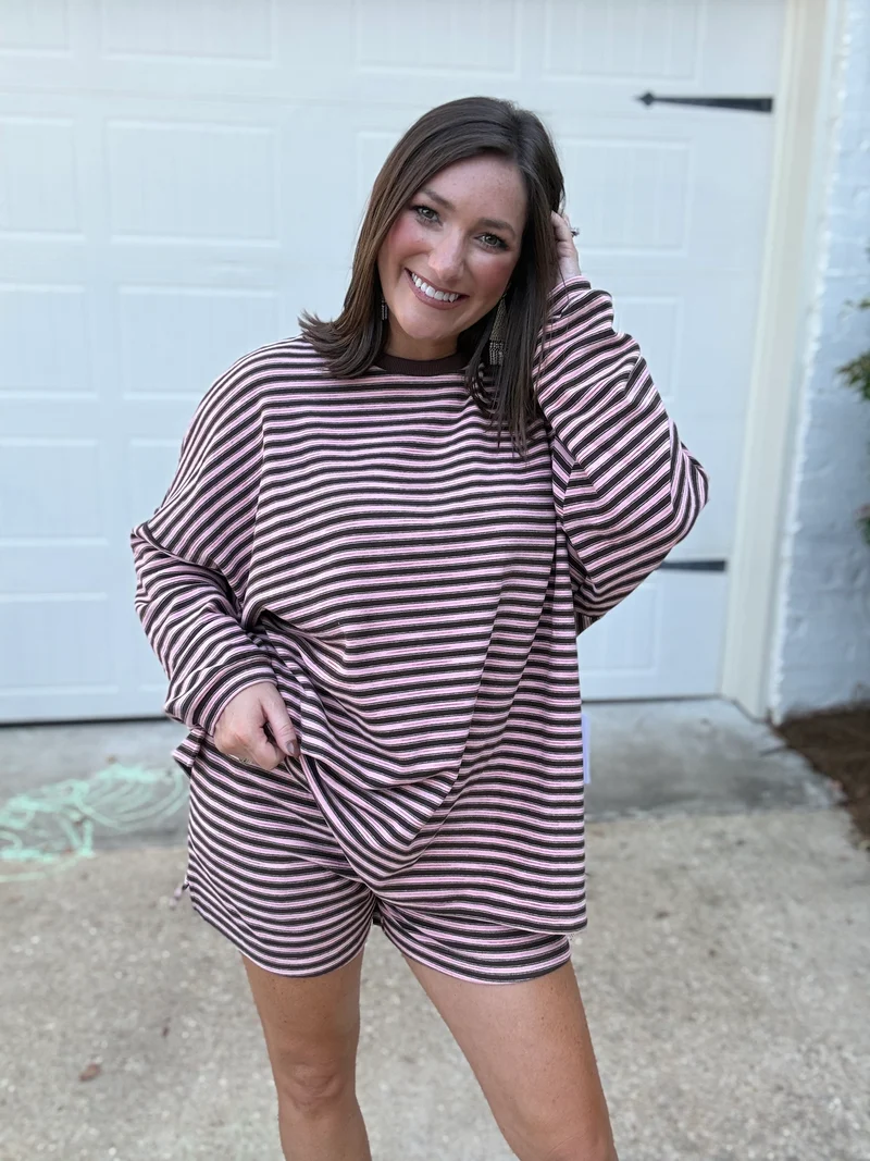 MORGAN LONG SLEEVE TOP & SHORTS SET (LM-0098)