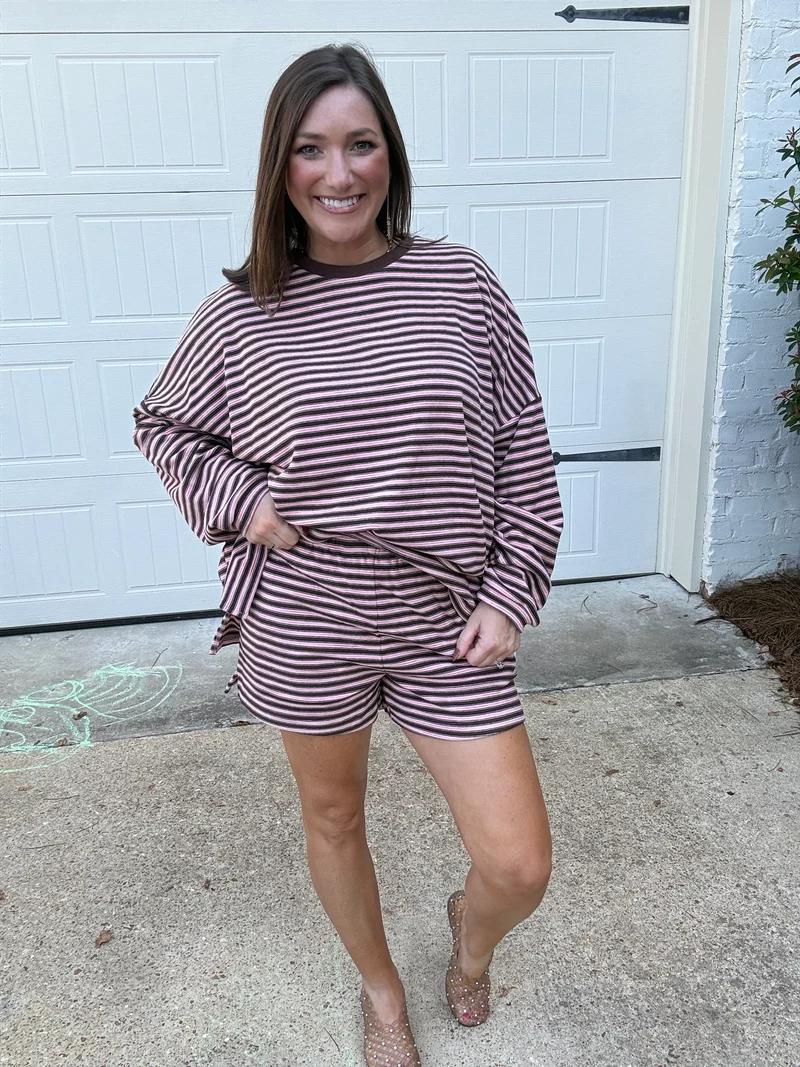 MORGAN LONG SLEEVE TOP & SHORTS SET (LM-0098)