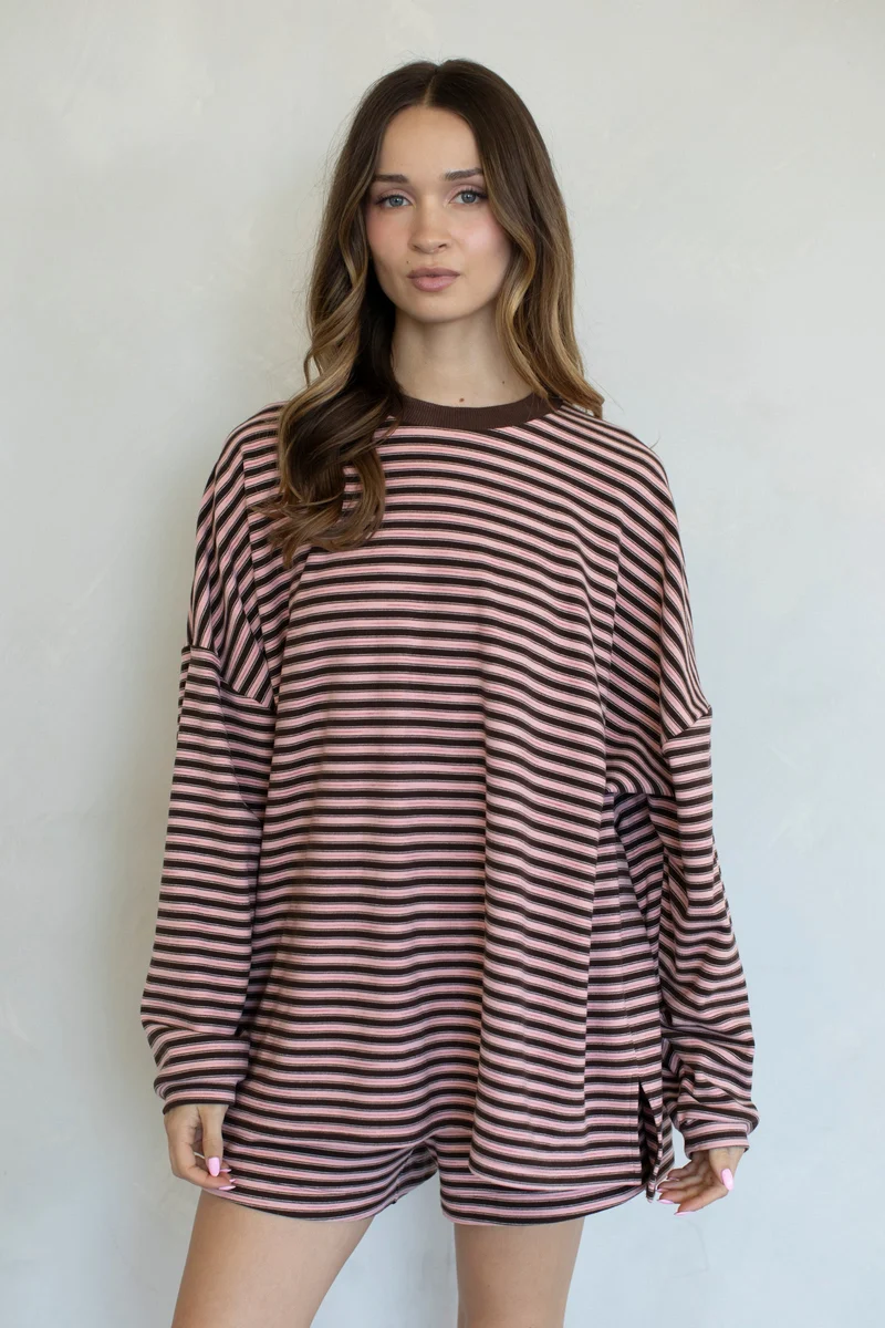 MORGAN LONG SLEEVE TOP & SHORTS SET (LM-0098)
