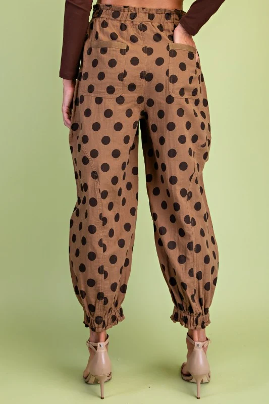 POLKA DOT PARACHUTE PANT - BROWN MIX (LM-0090)