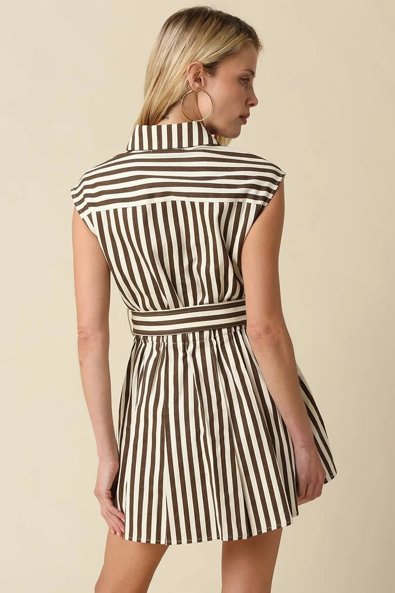 MIA STRIPED BELTED MINI (LM-0078)