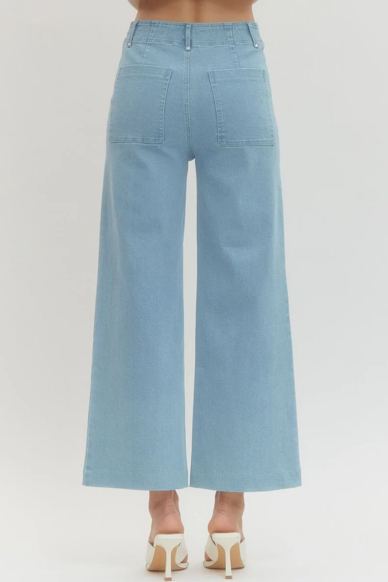 LIGHT WASH SEAMED CROP PANT (LM-0083)