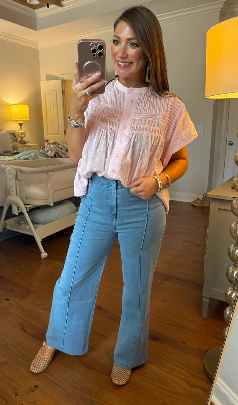 LIGHT WASH SEAMED CROP PANT (LM-0083)