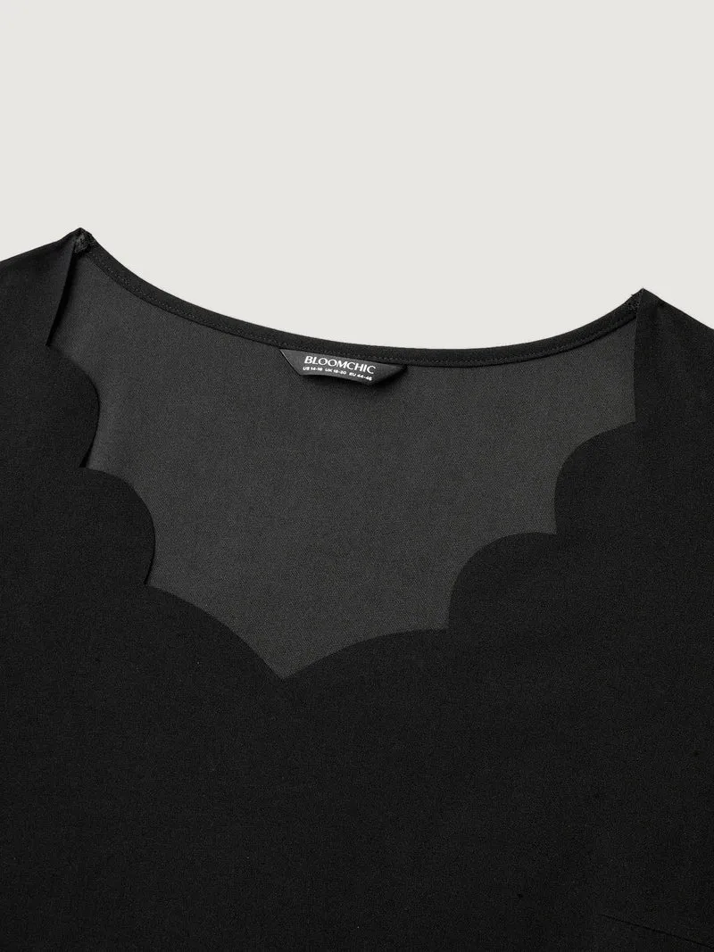 Solid V Neck Laser Cut Tank Top