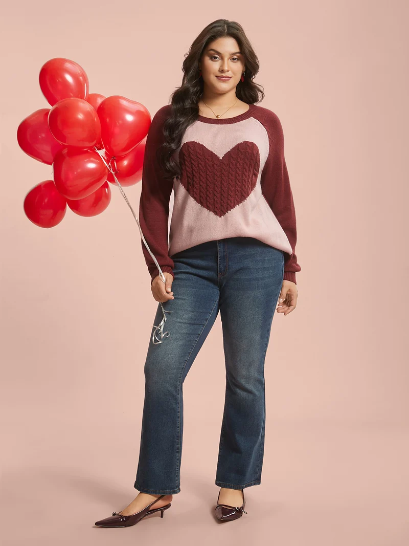 Timeless Romance Cable Knit Raglan Sleeve Pullover