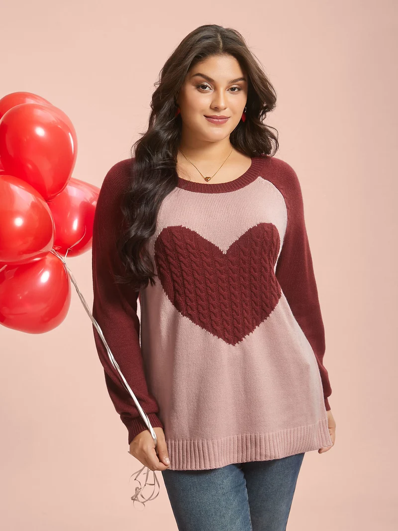 Timeless Romance Cable Knit Raglan Sleeve Pullover