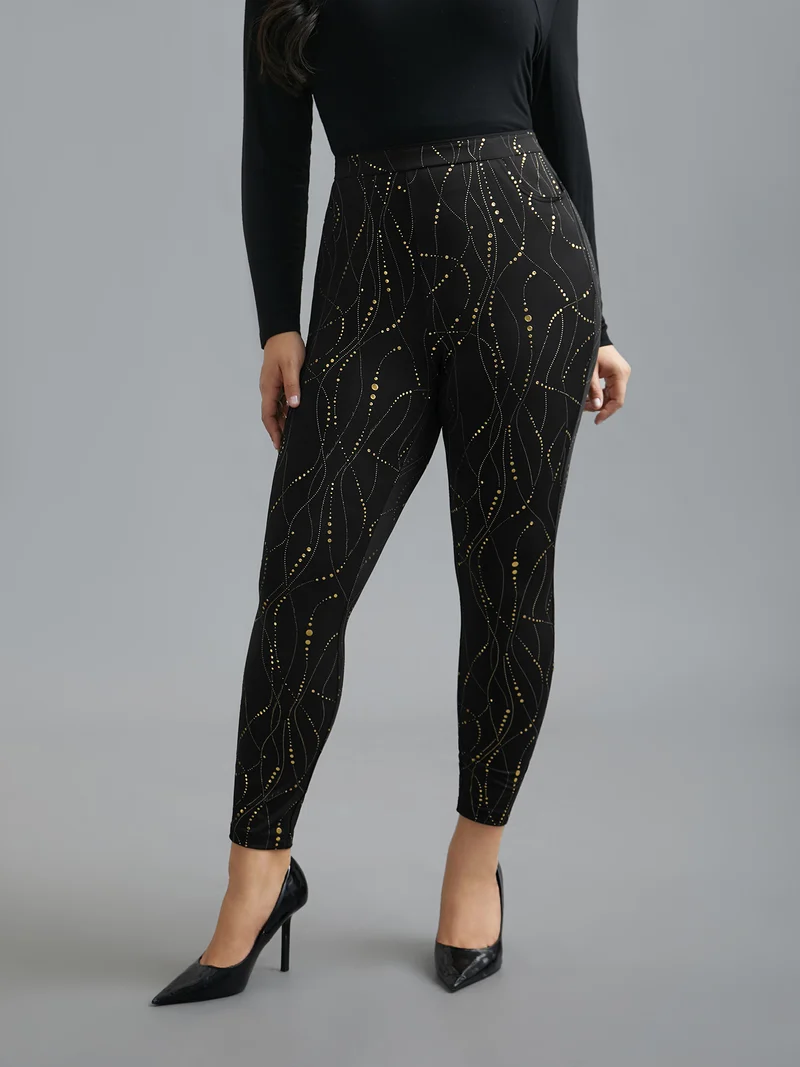 Shiny Glitter Skinny Fit Leggings