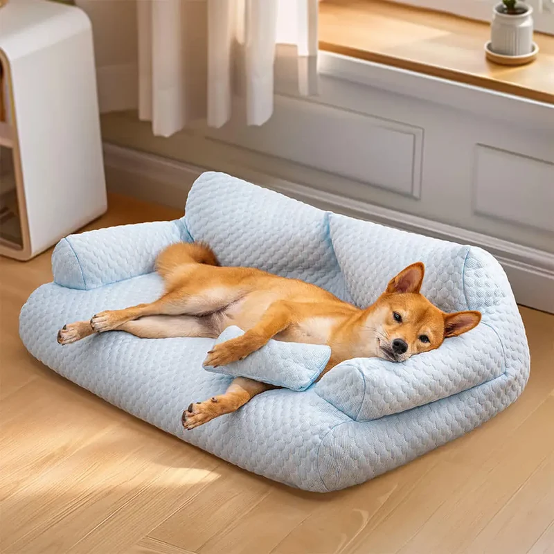 Cooling Pet Bed | Ice Silk Dog Bed with Plush Padding | Breathable Design for Ultimate Comfort