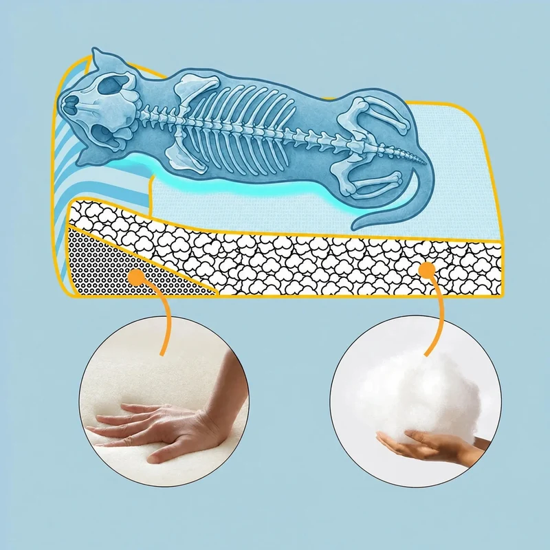 Cooling Orthopedic Dog Bed | Large Design with High-Density Support for Joint Health