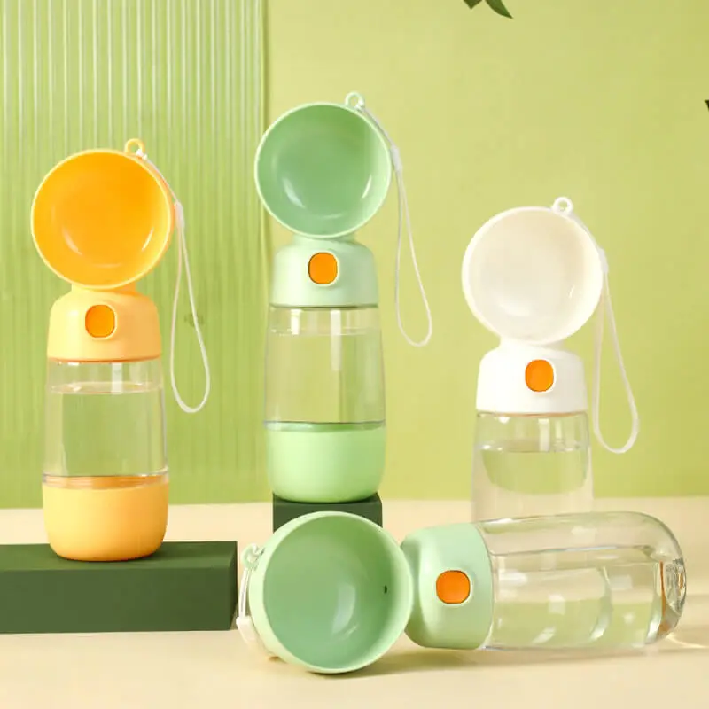 Portable Dog Water Bottle with Food Container for Walks Travel Hiking