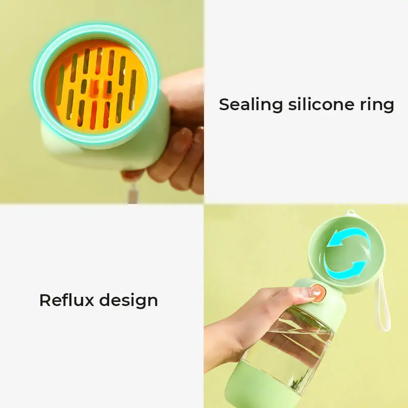 Portable Dog Water Bottle with Food Container for Walks Travel Hiking