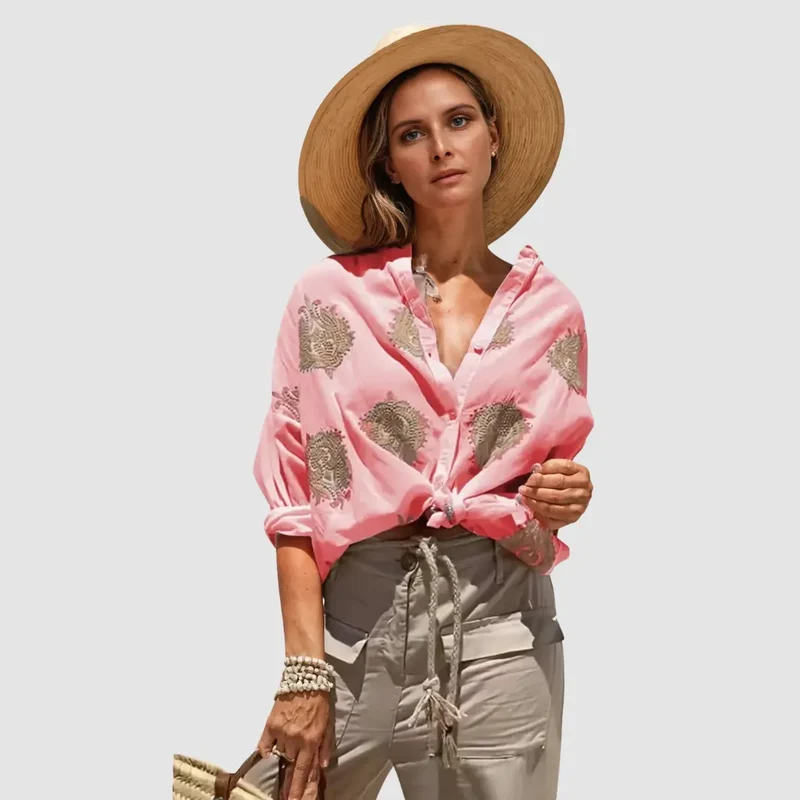 Women's Lightweight Breathable Blouse | Flowy Fit Summer Top