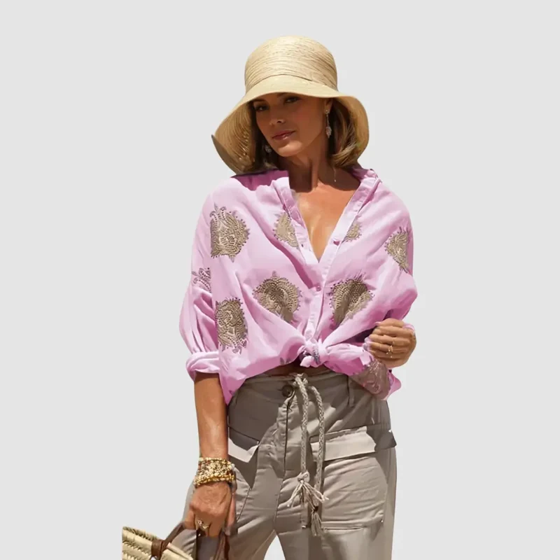 Women's Lightweight Breathable Blouse | Flowy Fit Summer Top