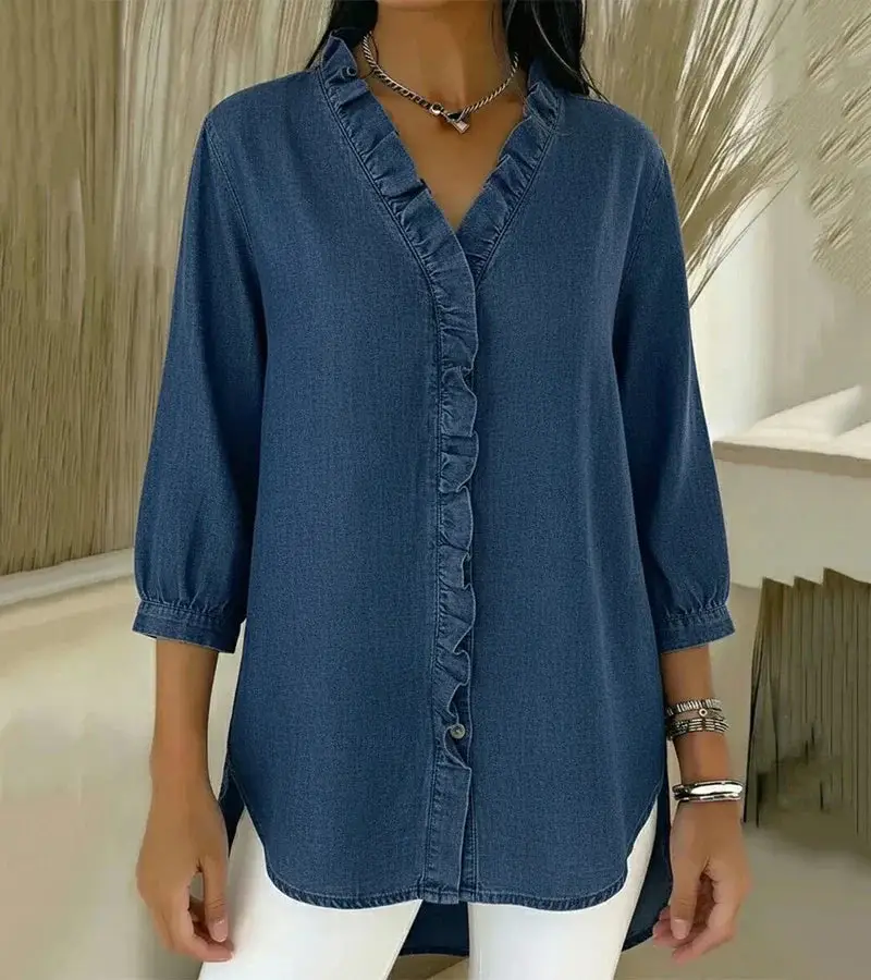 Women's Lightweight Ruffled Blouse | Airy Casual Summer Top for Women